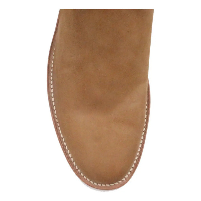Botas Vaqueras Roper Hombre Piel Nobuck Suela De Cuero Marrón Claro 29,5 Mx