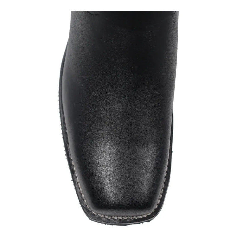 Botas Hombre Vaquera Biker Argolla Cierre Piel Tronco Viejo