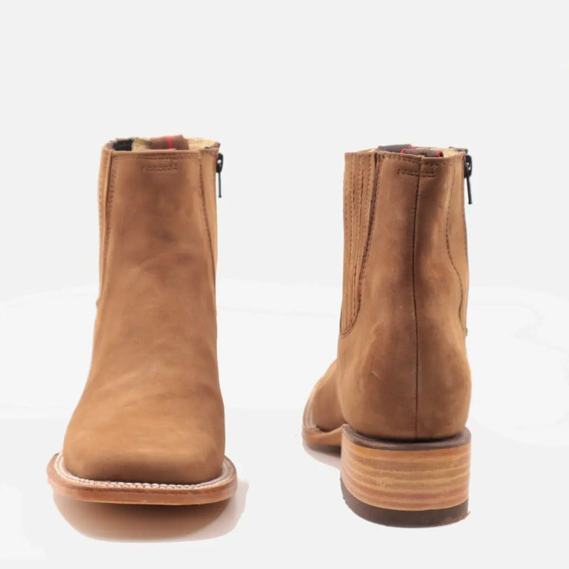 Botines Vaqueros Dama Horma Bulldog Piel Genuina Suela Cuero
