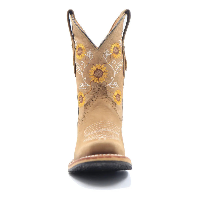 Botas Vaqueras Niña Girasol Rodeo Tronco Viejo