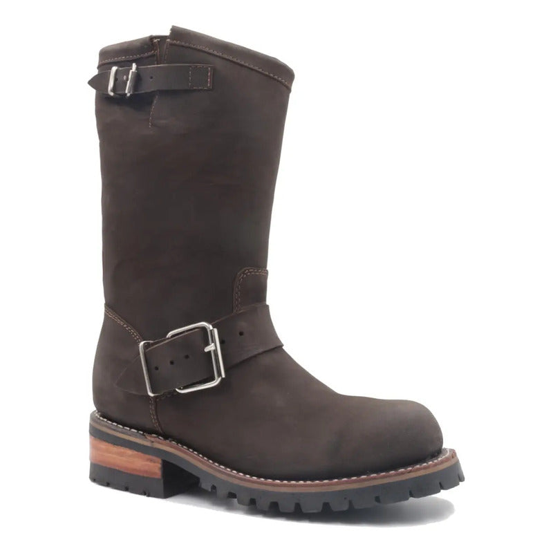 Botas Biker Piel Nobuck Tractor/casco Acero Tronco Viejo