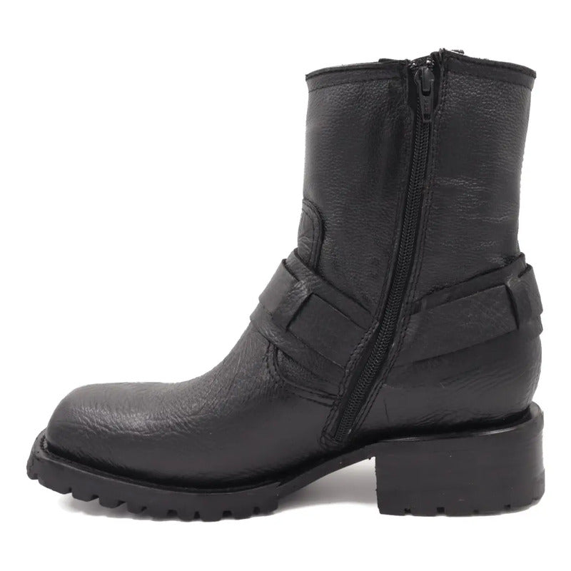 Bota Biker Estilo Chata Cuello De Toro , Tronco Viejo