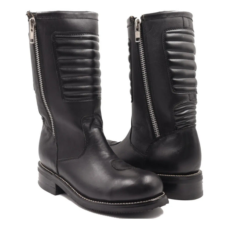 Botas Biker Estilo Cierre Tronco Viejo Boots