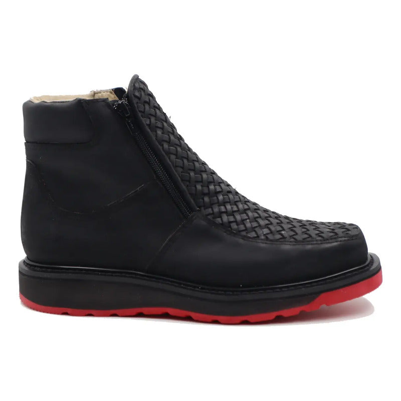 Botines Hombre Doble Cierre Piel Res Petatillo Tronco Viejo