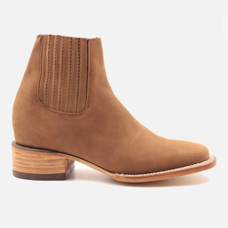 Botines Vaqueros Dama Horma Bulldog Piel Genuina Suela Cuero