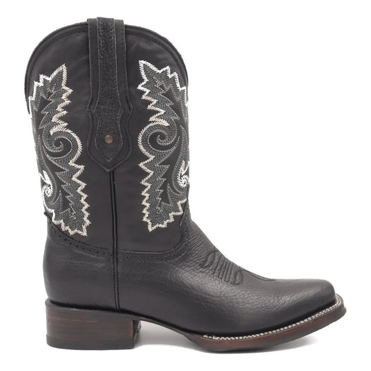 Botas Vaqueras Hombre Rodeo Piel Res Tronco Viejo Negro 30 Mx