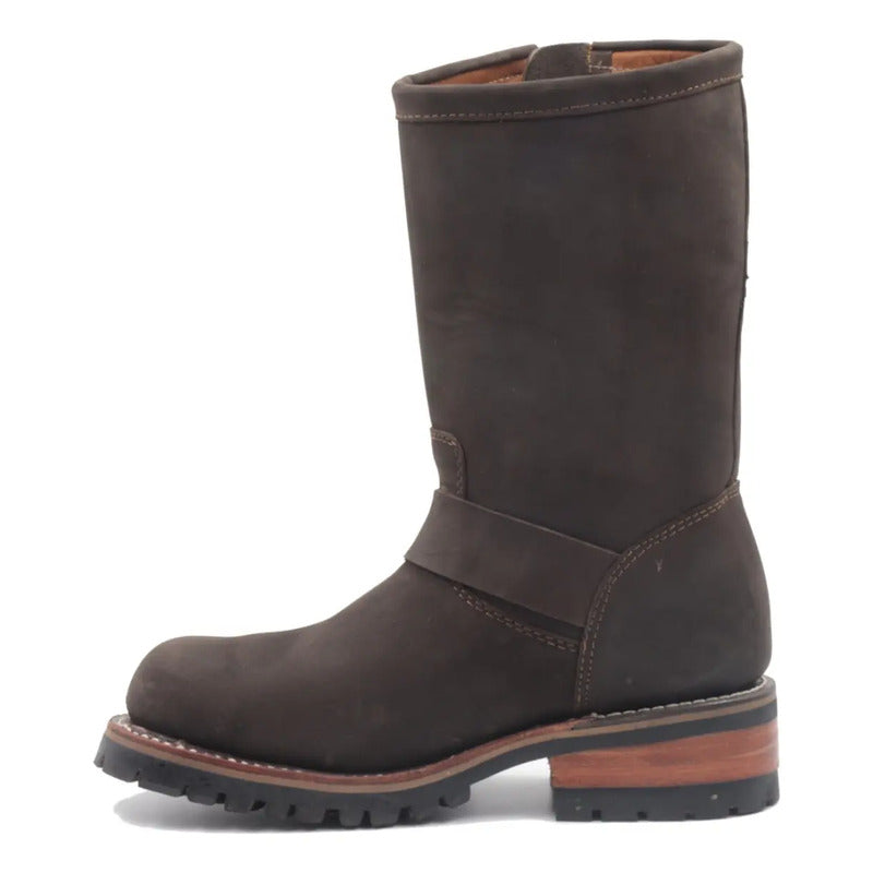 Botas Biker Piel Nobuck Tractor/casco Acero Tronco Viejo