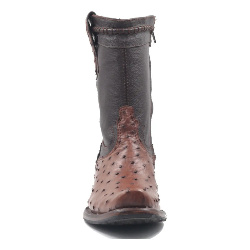 Botas Vaqueras Piel Avestruz Original Horma Dubai