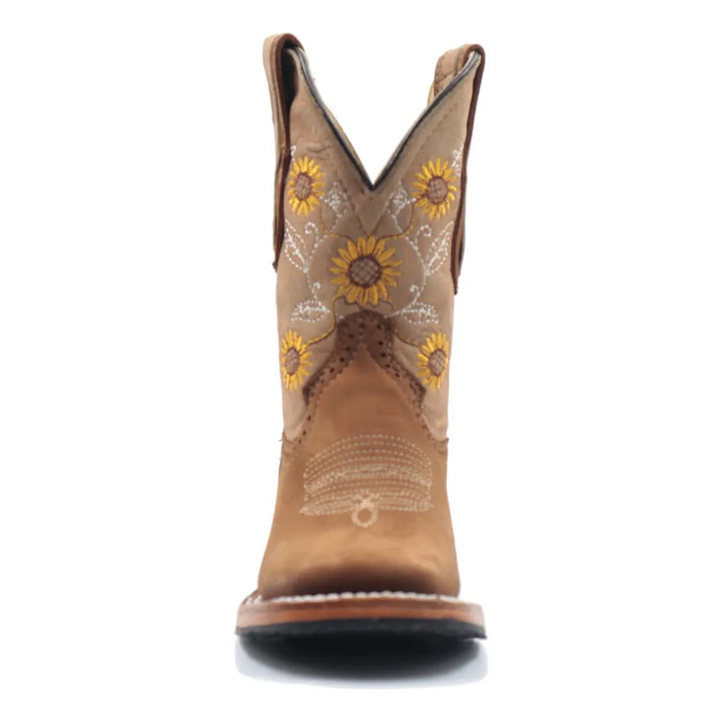 Botas Vaqueras Niña Girasol Bulldog Tronco Viejo
