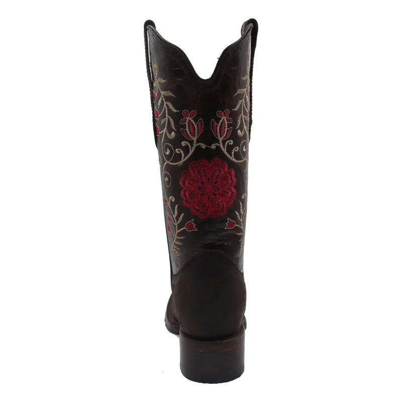 Botas Vaqueras Mujer Girasoles Rosas Rodeo Tronco Viejo