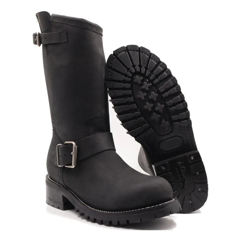 Botas Biker Piel Nobuck Tractor/casco Acero Tronco Viejo