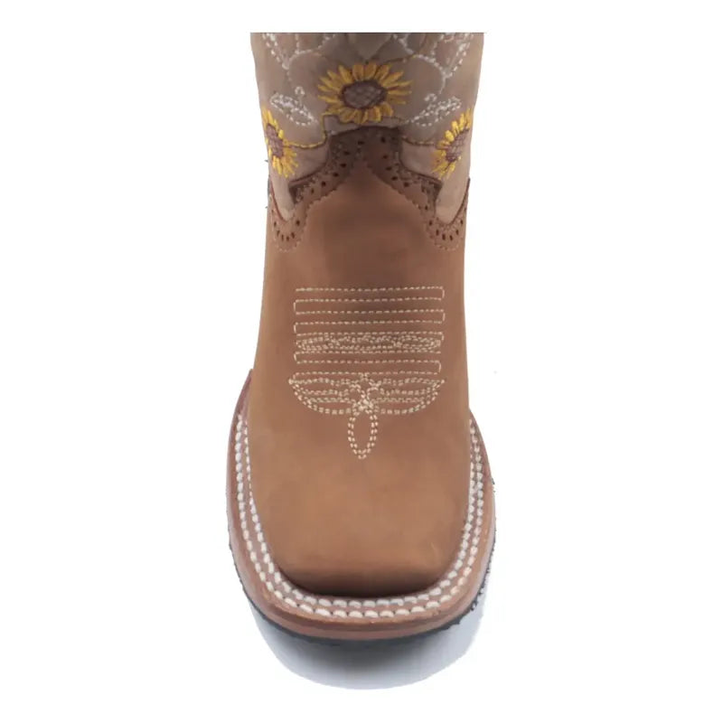 Botas Vaqueras Niña Girasol Bulldog Tronco Viejo