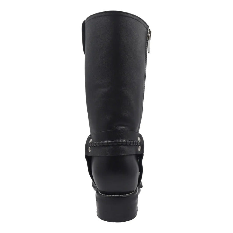 Botas Hombre Vaquera Biker Argolla Cierre Piel Tronco Viejo