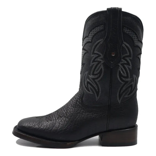 Botas Vaqueras Piel Cuello De Toro Bulldog Tronco Viejo Negro 26 Mx