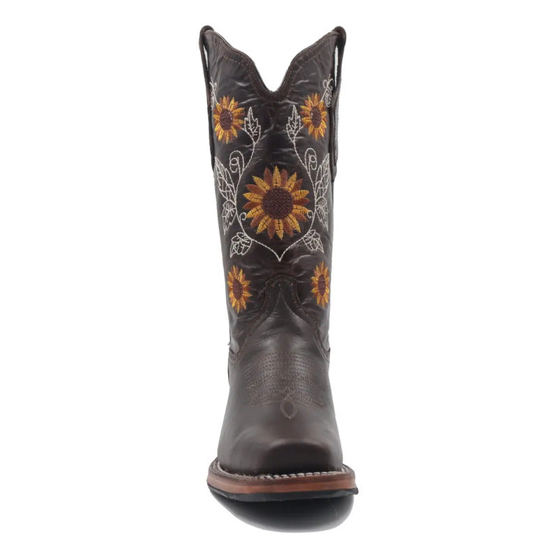 Botas Vaqueras Girasoles Horma Rodeo Tronco Viejo
