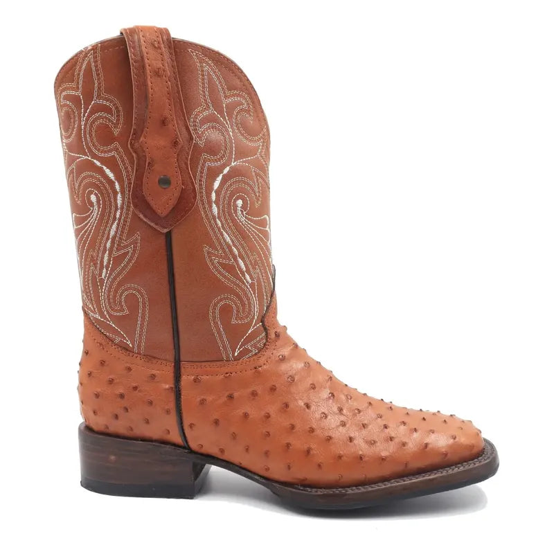 Botas Vaqueras Piel Avestruz Original Horma Bulldog