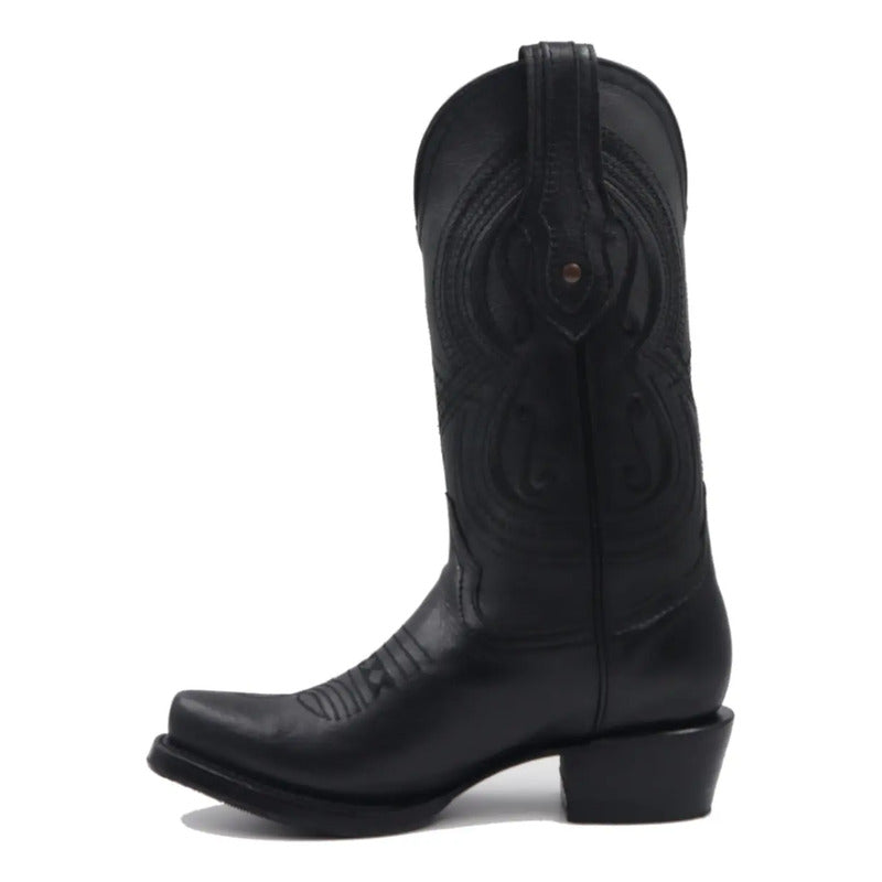 Botas Tronco Viejo Puntal Negras Para Mujer Tacón