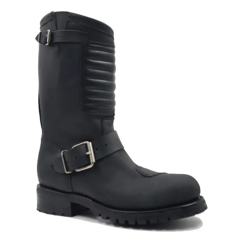 Botas Biker Piel Crazy Tractor/casco Acero Protecciones
