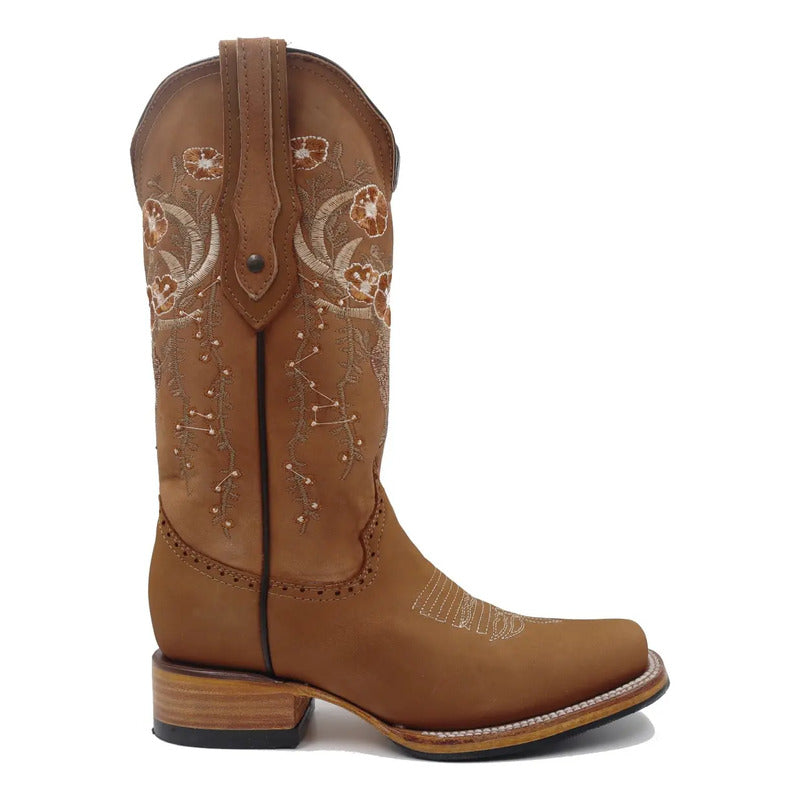 Botas Mujer Vaqueras Toro Bordado Horma Rodeo Tronco Viejo