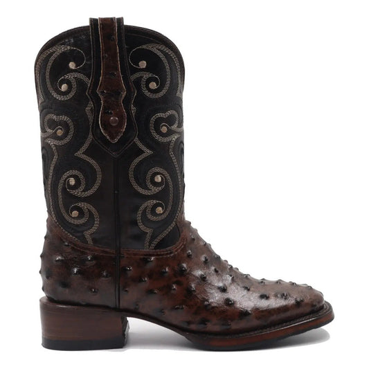 Botas Vaqueras Bulldog Piel Grabado Avestruz Doble Vida