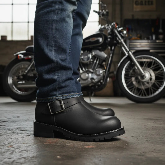 Botas Biker Piel Nobuck Tractor/casco Acero Tronco Viejo