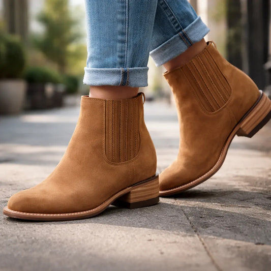 Botines Vaqueros Dama Horma Bulldog Piel Genuina Suela Cuero