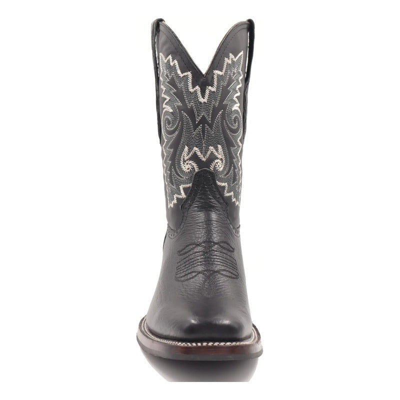 Botas Vaqueras Hombre Rodeo Piel Res Tronco Viejo Negro 30 Mx