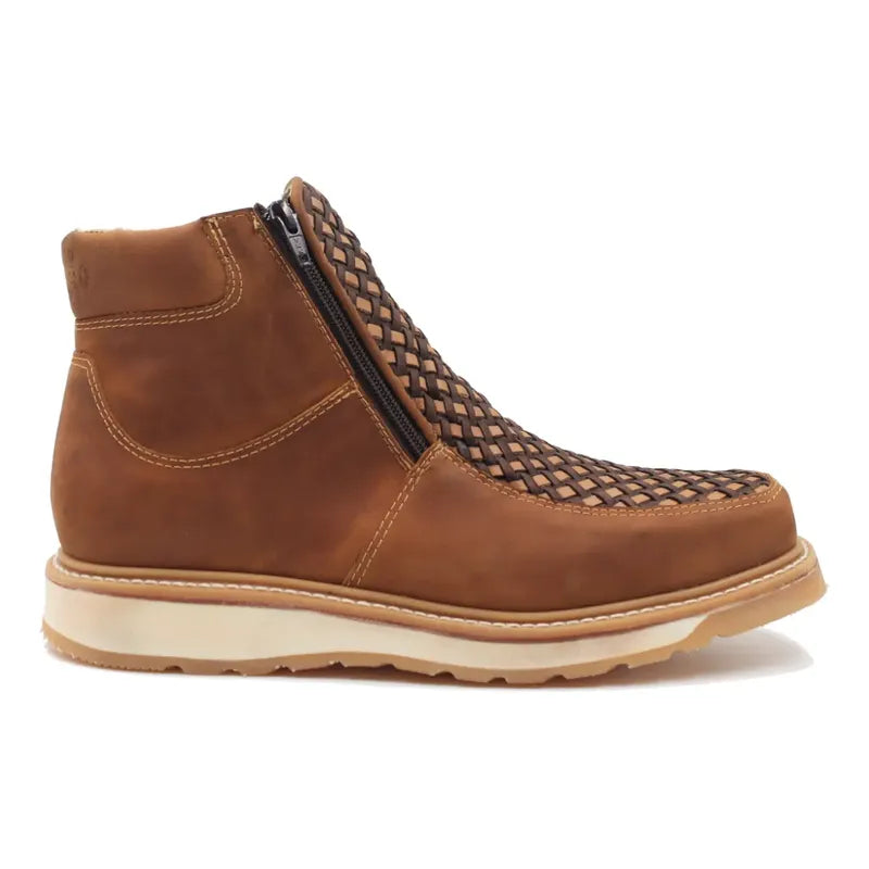 Botines Hombre Doble Cierre Piel Res Petatillo Tronco Viejo