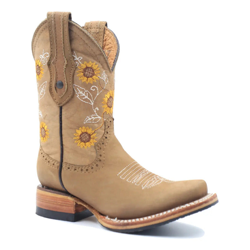 Botas Vaqueras Niña Girasol Rodeo Tronco Viejo