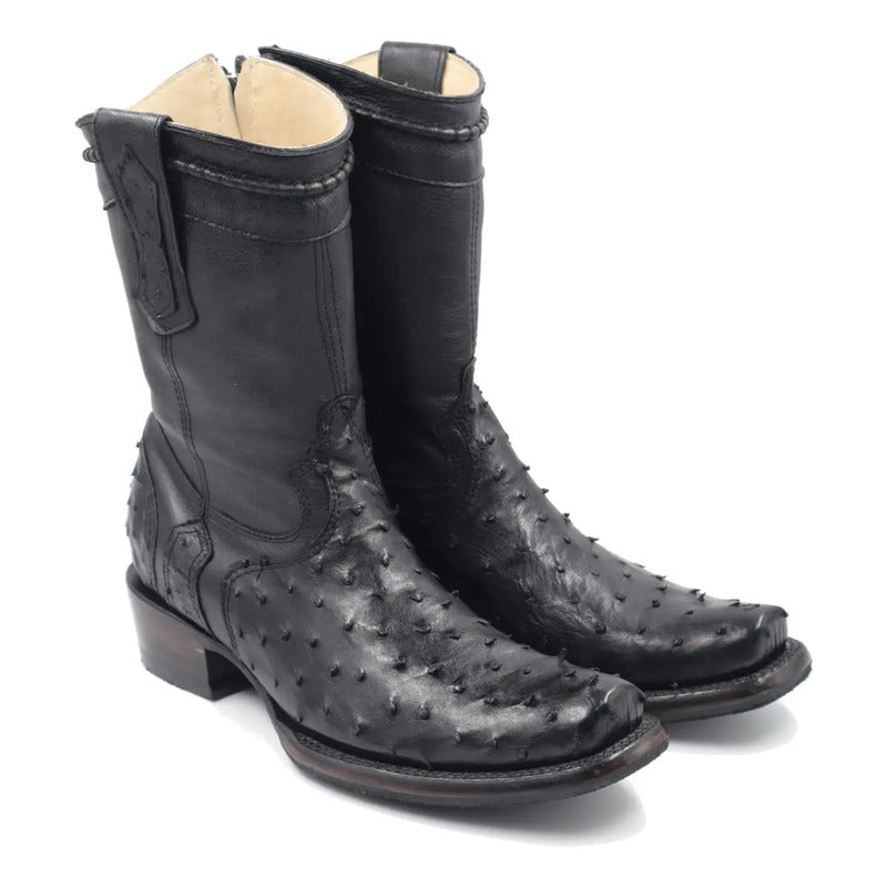 Botas Vaqueras Piel Avestruz Original Horma Dubai