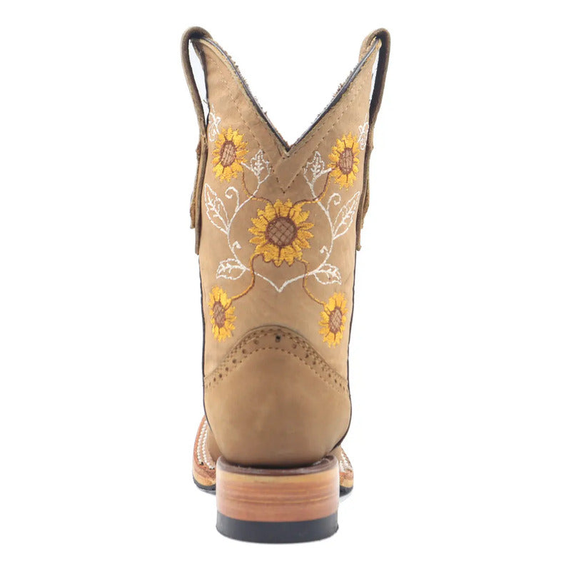 Botas Vaqueras Niña Girasol Rodeo Tronco Viejo