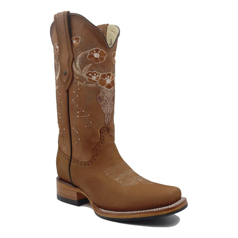 Botas Mujer Vaqueras Toro Bordado Horma Rodeo Tronco Viejo