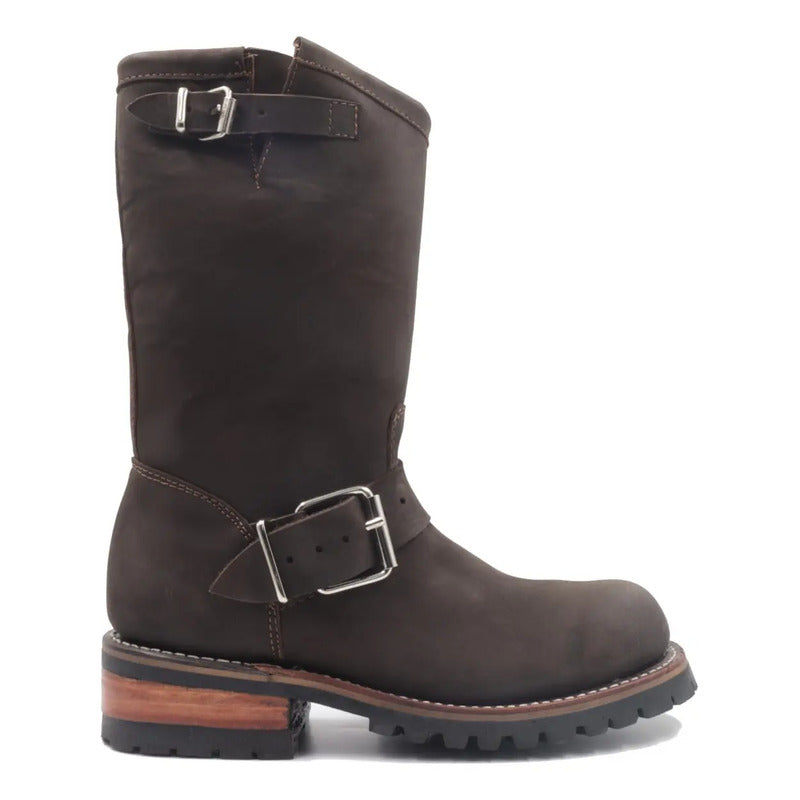 Botas Biker Piel Nobuck Tractor/casco Acero Tronco Viejo