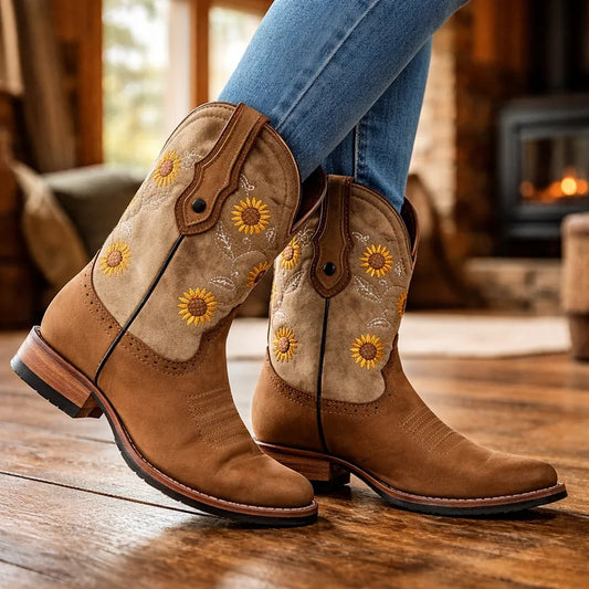Botas Vaqueras Niña Girasol Bulldog Tronco Viejo