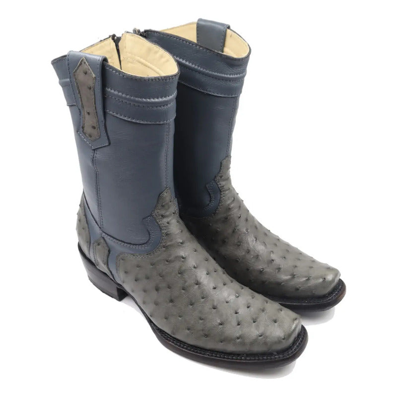 Botas Vaqueras Piel Avestruz Original Horma Dubai
