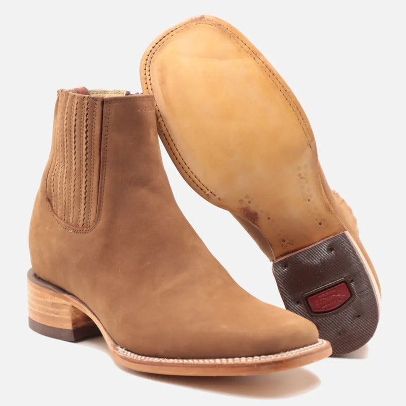 Botines Vaqueros Dama Horma Bulldog Piel Genuina Suela Cuero