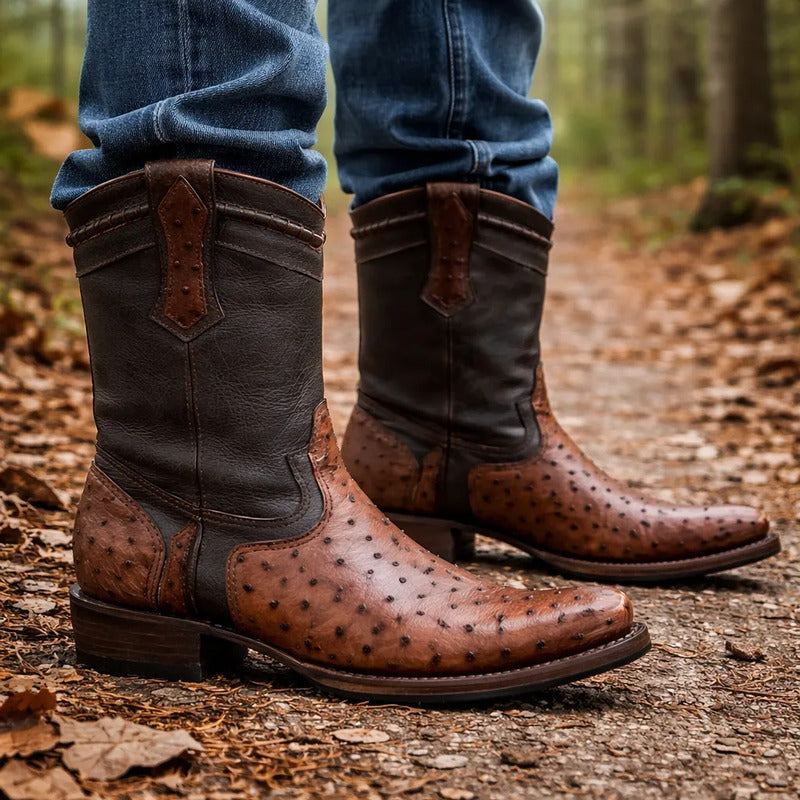 Botas Vaqueras Piel Avestruz Original Horma Dubai