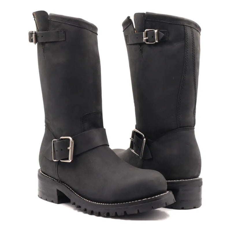 Botas Biker Piel Nobuck Tractor/casco Acero Tronco Viejo
