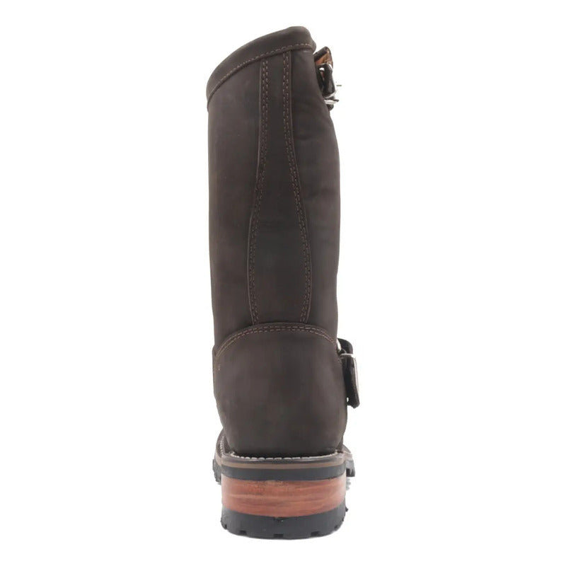 Botas Biker Piel Nobuck Tractor/casco Acero Tronco Viejo