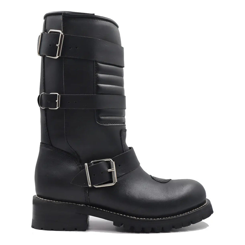 Botas Biker Piel Protección Tractor/casco Acero Tronco Viejo