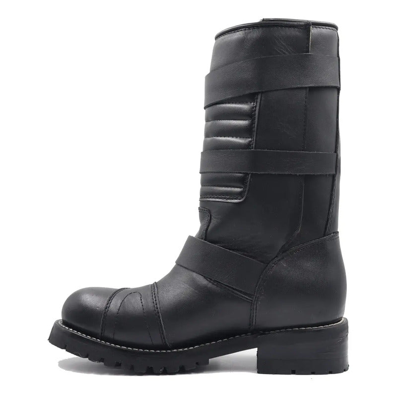 Botas Biker Piel Protección Tractor/casco Acero Tronco Viejo