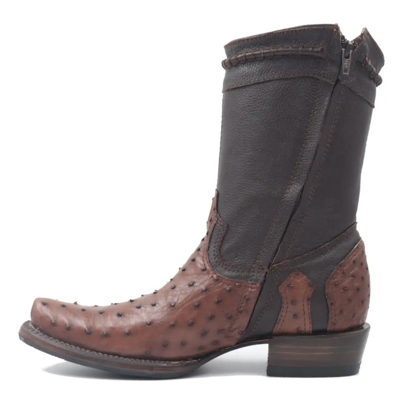 Botas Vaqueras Piel Avestruz Original Horma Dubai