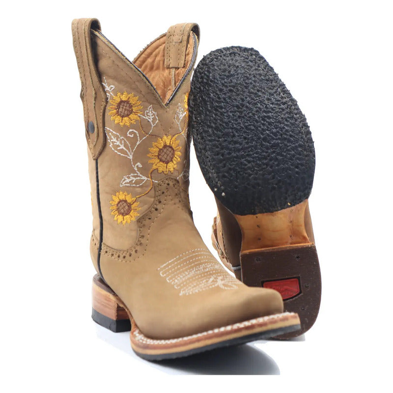 Botas Vaqueras Niña Girasol Rodeo Tronco Viejo