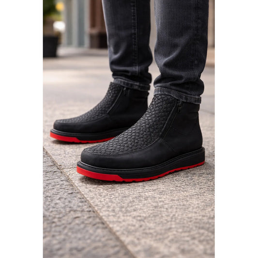 Botines Hombre Doble Cierre Piel Res Petatillo Tronco Viejo