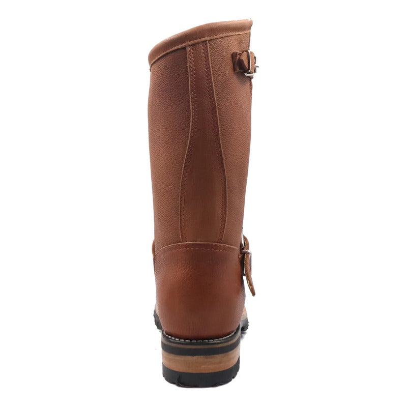 Botas Biker Piel Tractor/casco Acero Tronco Viejo Marrón 28,5 Mx