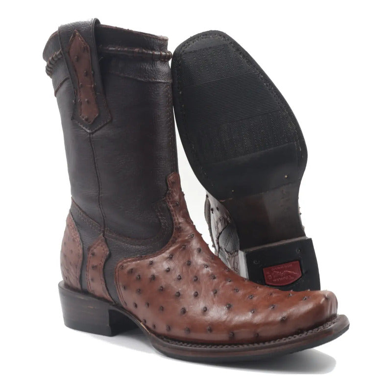 Botas Vaqueras Piel Avestruz Original Horma Dubai