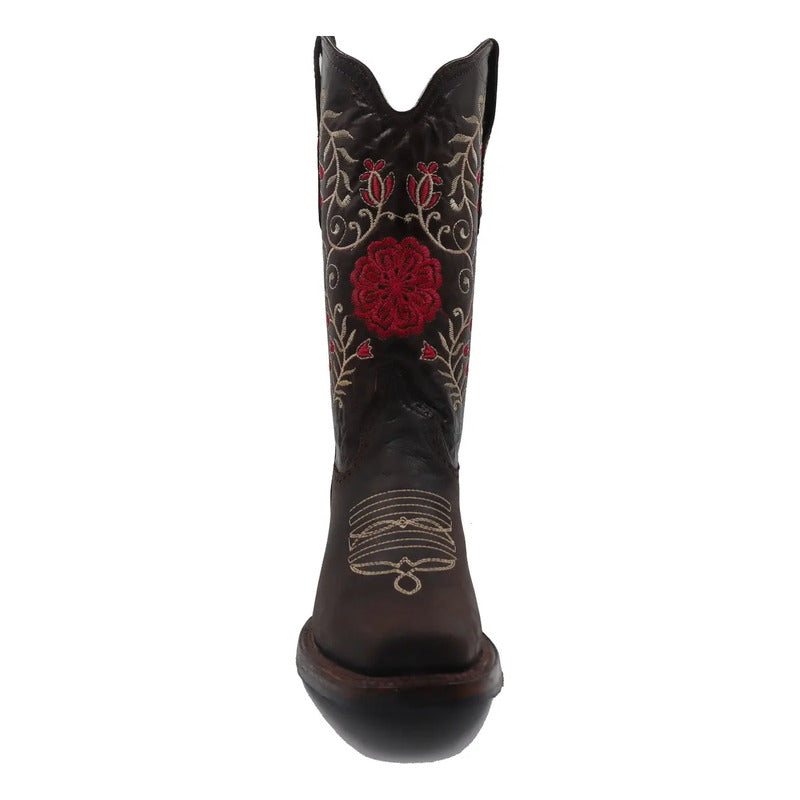 Botas Vaqueras Mujer Girasoles Rosas Rodeo Tronco Viejo