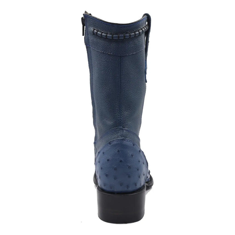 Botas Vaqueras Piel Avestruz Original Horma Dubai
