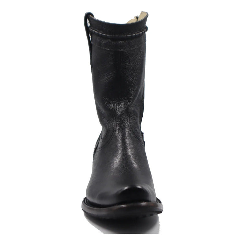 Botas Vaqueras Piel Genuina Grabado Venado Para Hombre Negro 27,5 Mx
