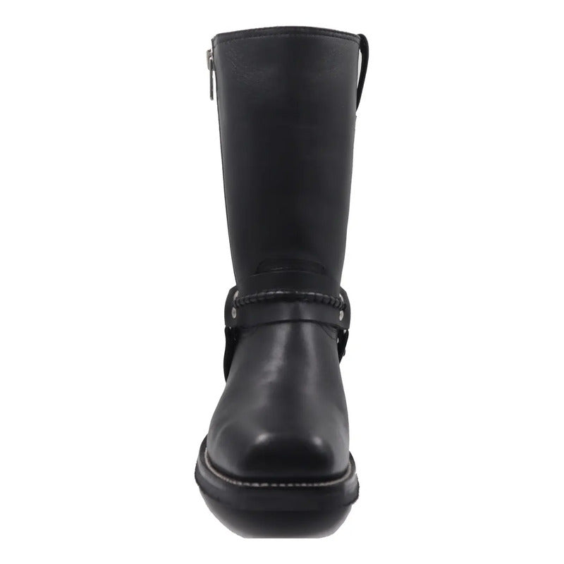 Botas Hombre Vaquera Biker Argolla Cierre Piel Tronco Viejo